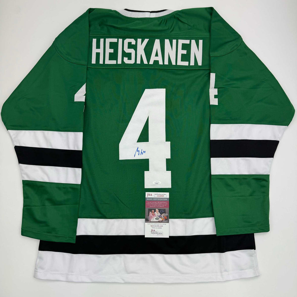 autographed-signed-miro-heiskanen-dallas-green-retro-hockey-jersey-jsa-coa