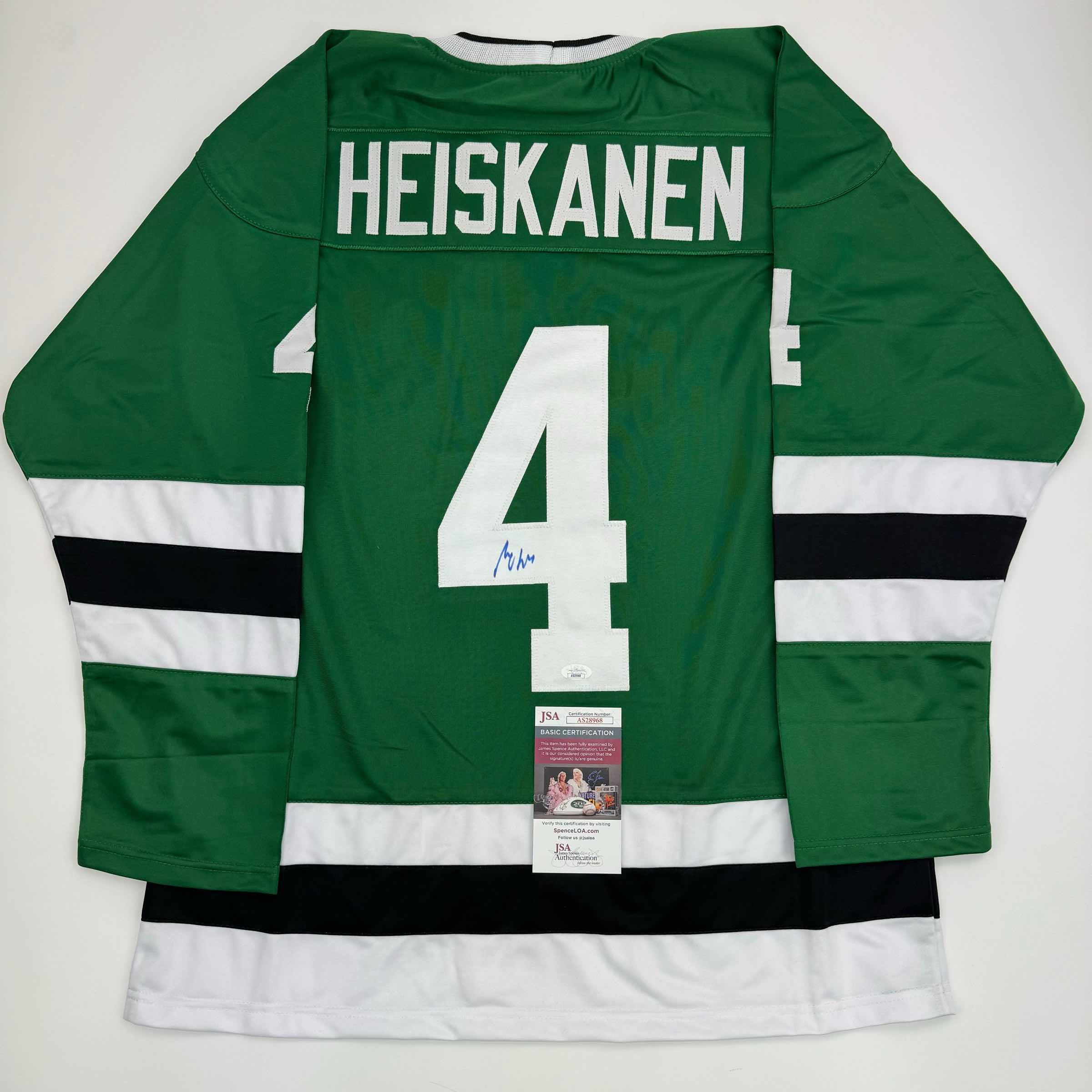 autographed-signed-miro-heiskanen-dallas-green-retro-hockey-jersey-jsa-coa