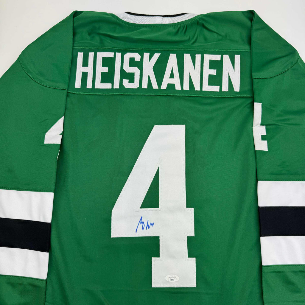 autographed-signed-miro-heiskanen-dallas-green-retro-hockey-jersey-jsa-coa