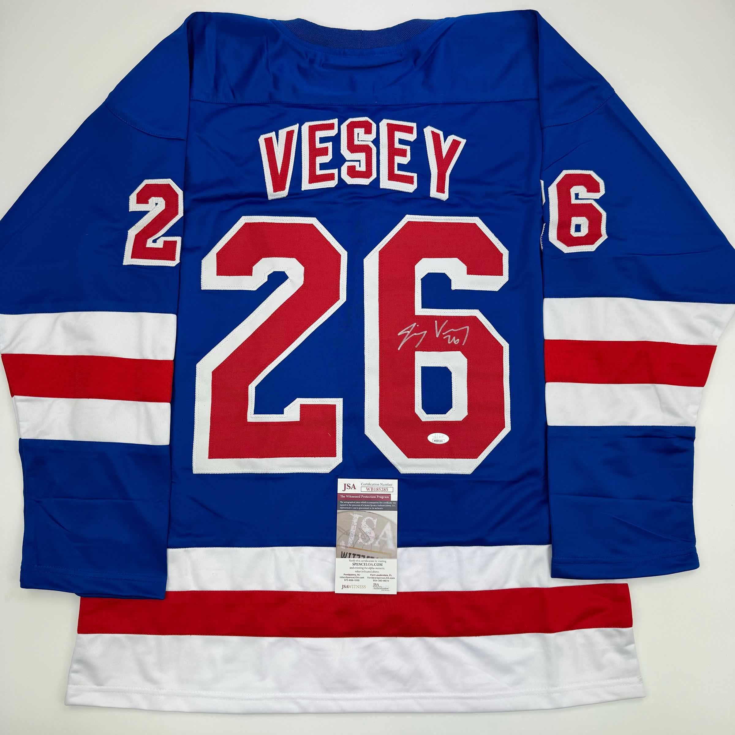autographed-signed-jimmy-vesey-new-york-blue-hockey-jersey-jsa-coa