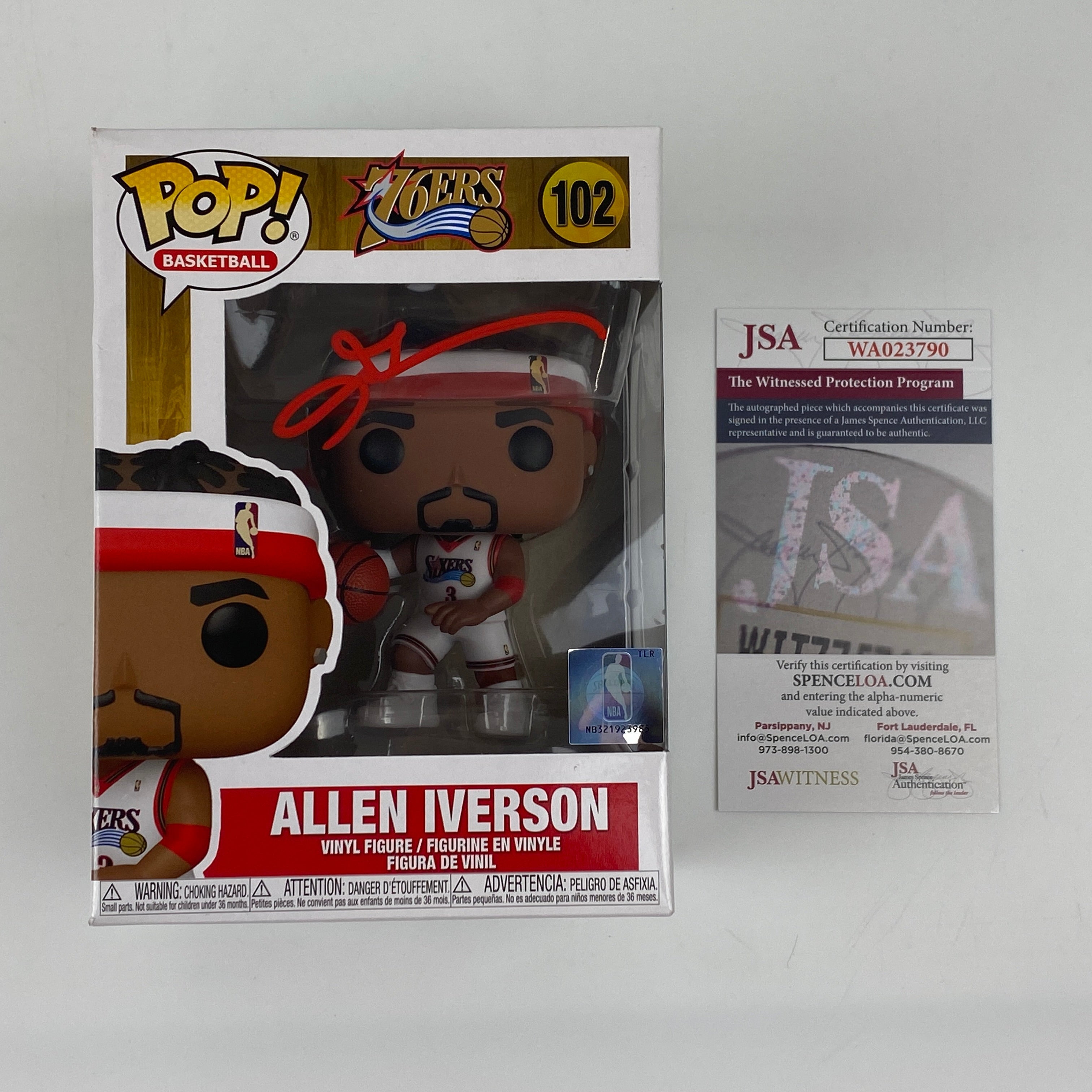 autographed-signed-allen-iverson-philadelphia-76ers-sixers-basketball-funko-pop-102-figurine-jsa-coa