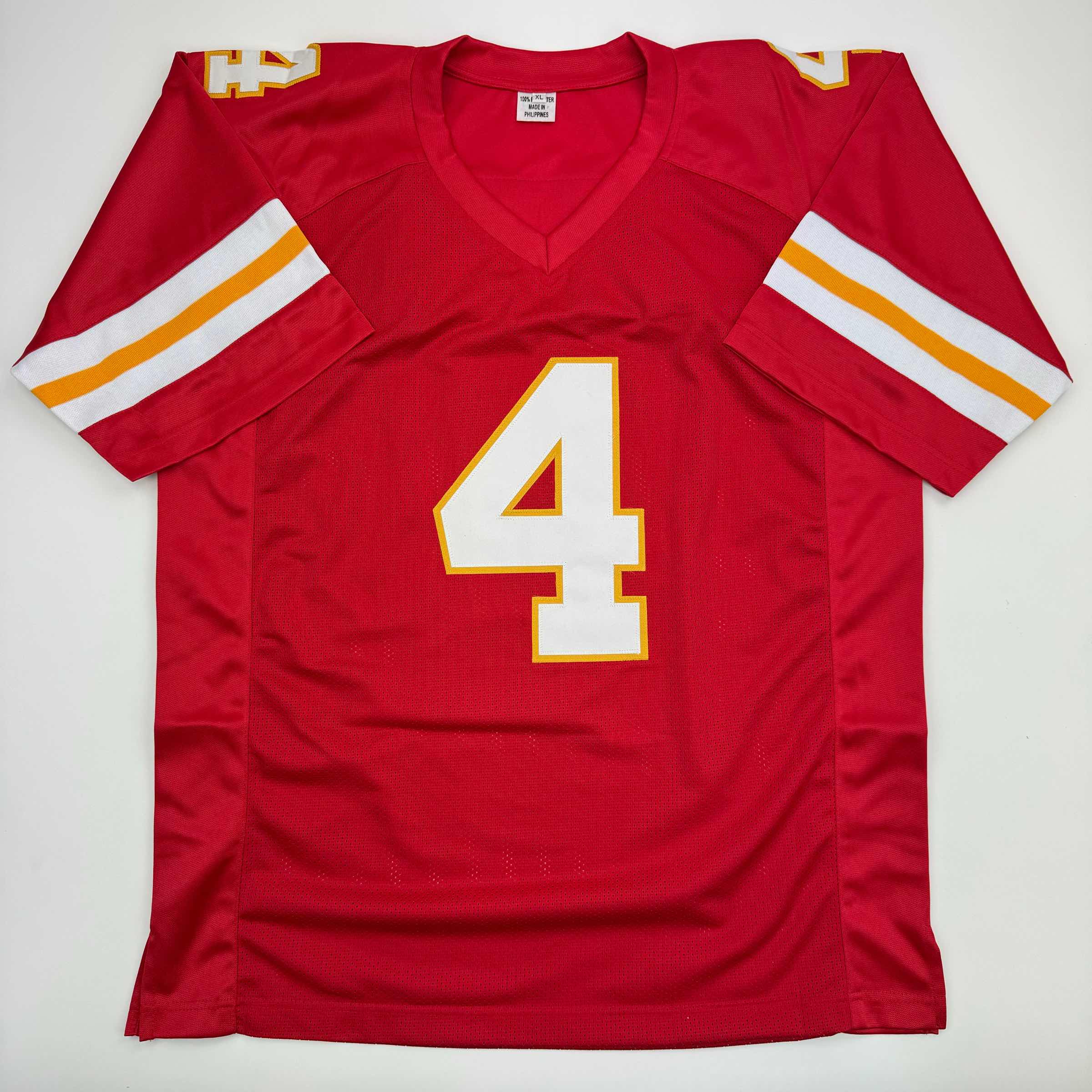 autographed-signed-rashee-rice-kansas-city-red-football-jersey-beckett-bas-coa