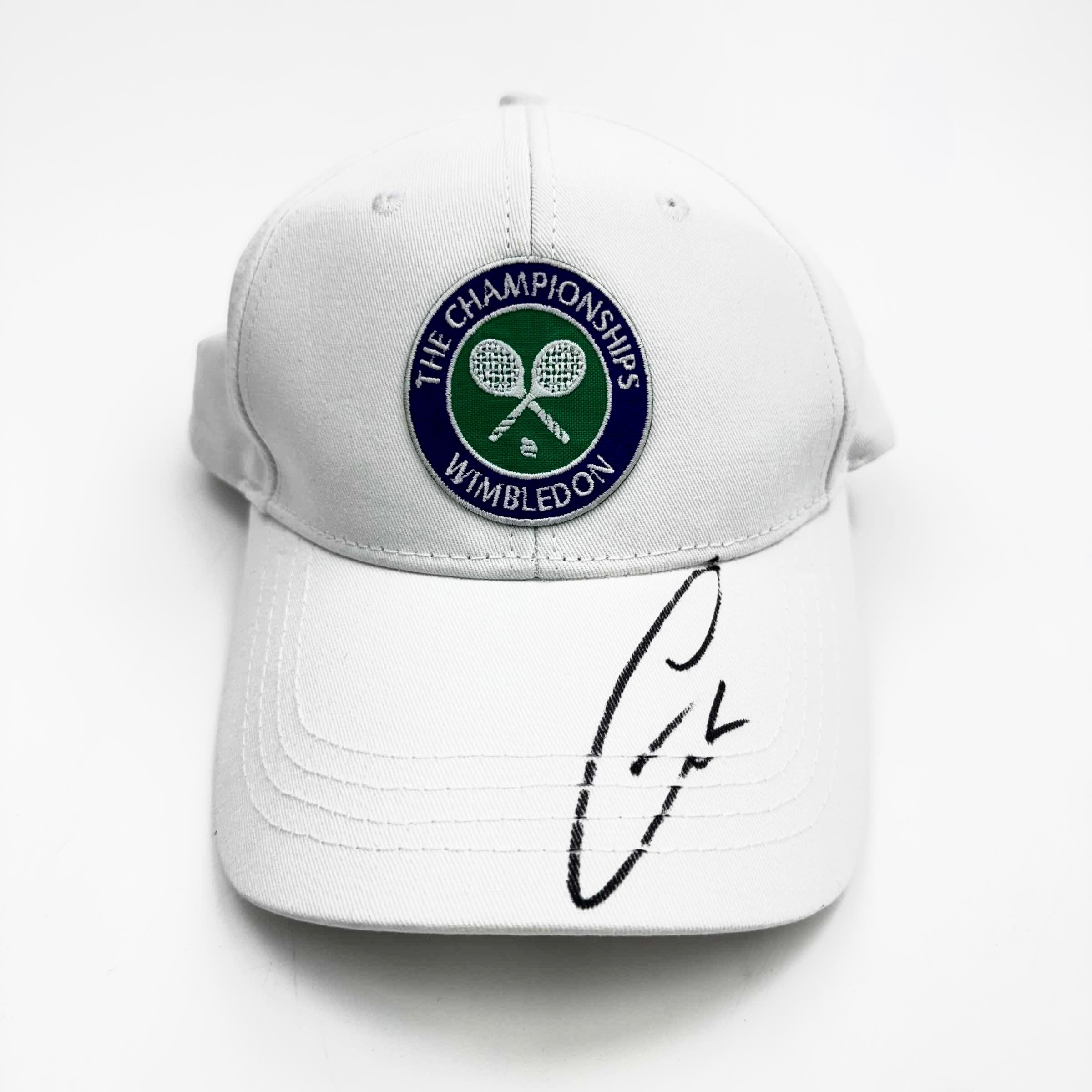 autographed-signed-carlos-alcaraz-2023-2024-white-wimbledon-hat-beckett-bas-coa