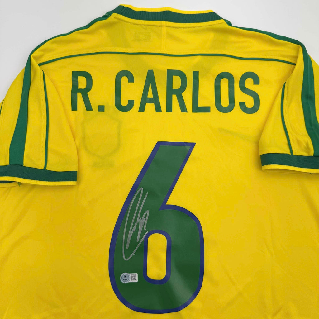 autographed-signed-roberto-carlos-brazil-yellow-soccer-jersey-beckett-bas-coa-1
