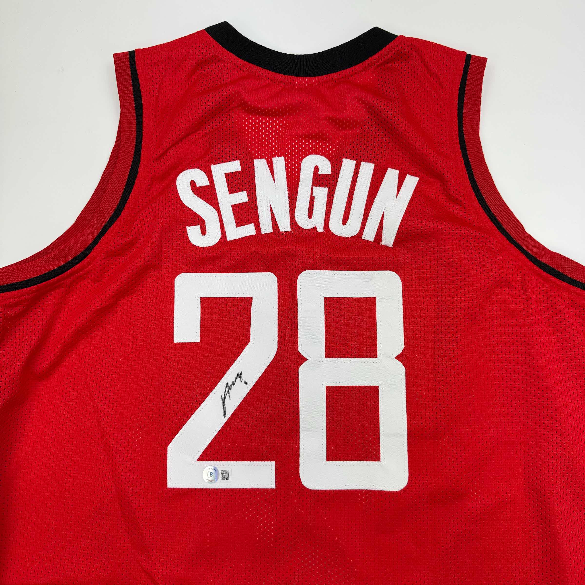 autographed-signed-alperen-sengun-houston-red-basketball-jersey-beckett-bas-coa