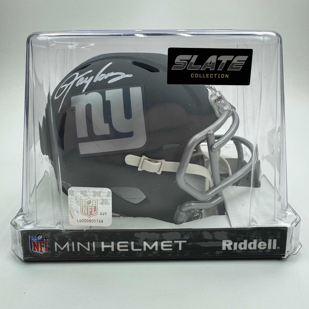 autographed-signed-lawrence-taylor-new-york-giants-silver-mini-football-helmet-beckett-bas-coa