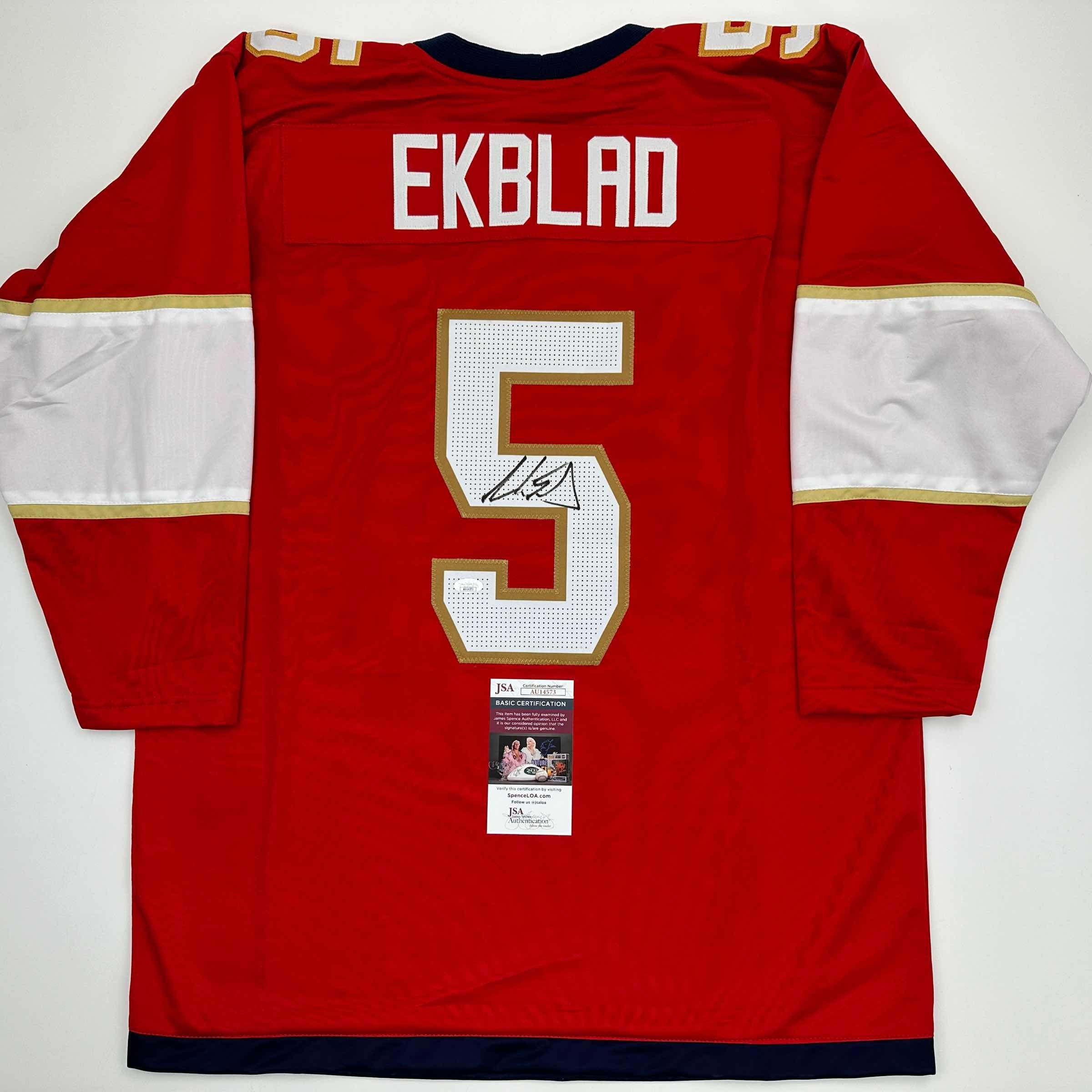 autographed-signed-aaron-ekblad-florida-red-hockey-jersey-jsa-coa