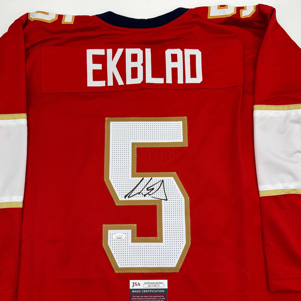 autographed-signed-aaron-ekblad-florida-red-hockey-jersey-jsa-coa