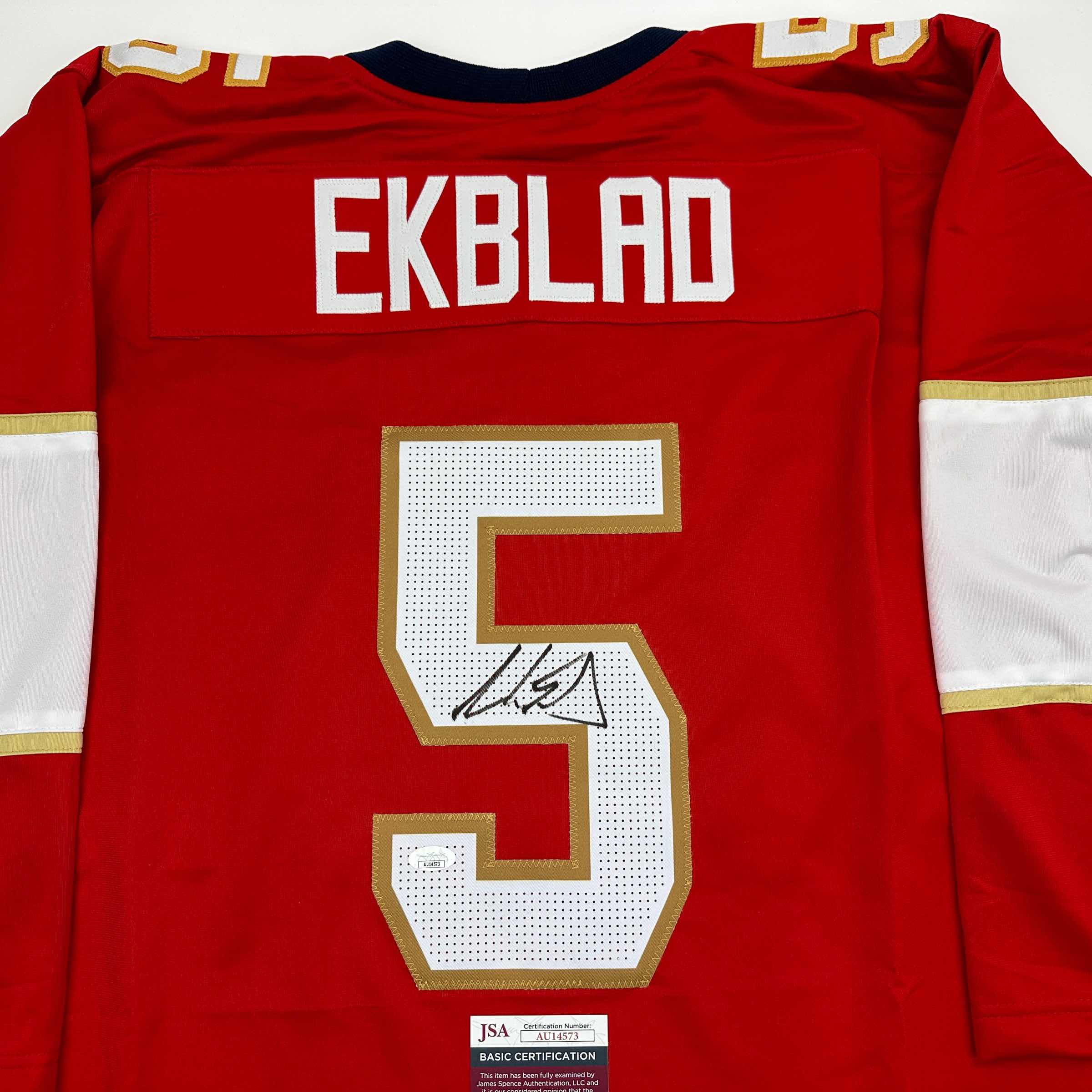 autographed-signed-aaron-ekblad-florida-red-hockey-jersey-jsa-coa