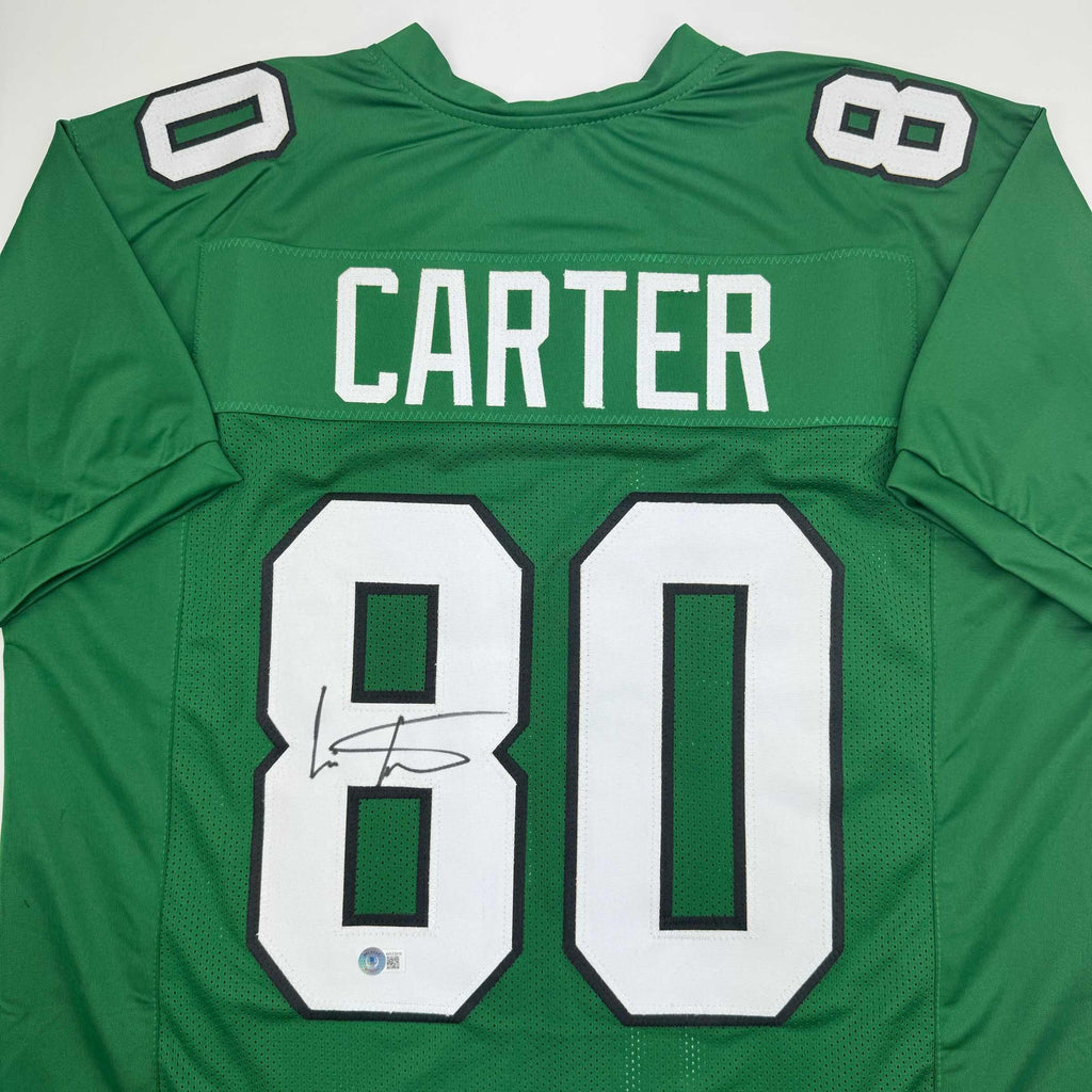 autographed-signed-cris-carter-philadelphia-kelly-green-football-jersey-beckett-bas-coa