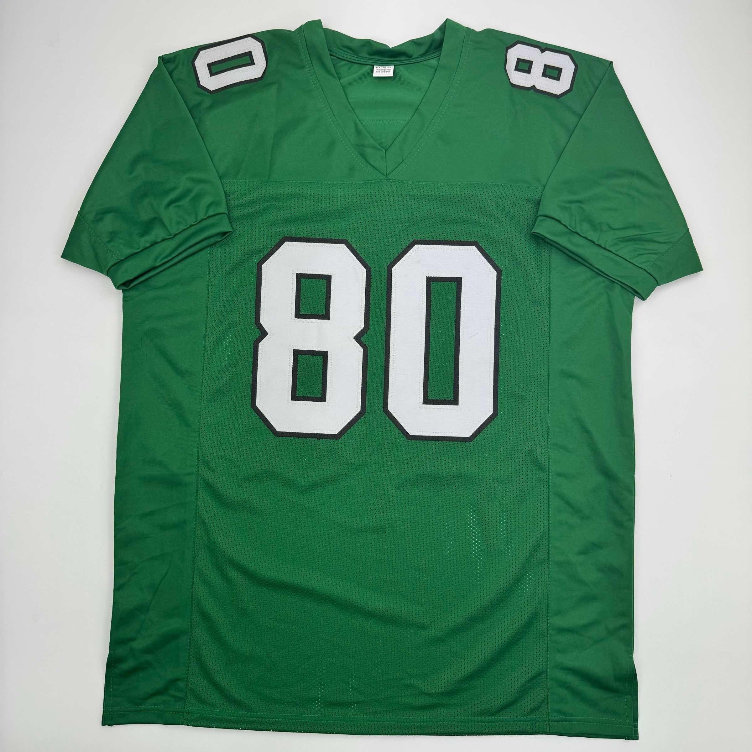 autographed-signed-cris-carter-philadelphia-kelly-green-football-jersey-beckett-bas-coa