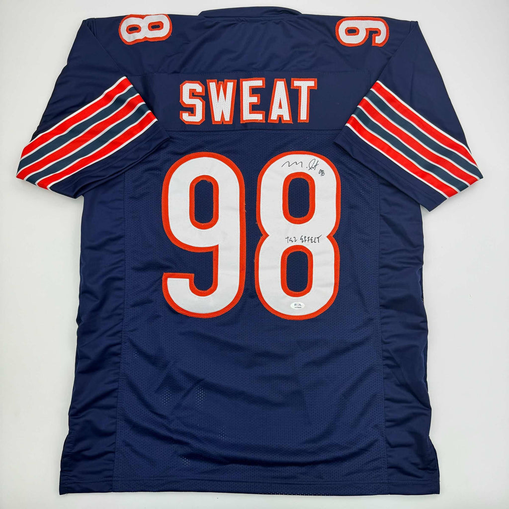 autographed-signed-montez-sweat-tez-effect-chicago-blue-football-jersey-psa-coa
