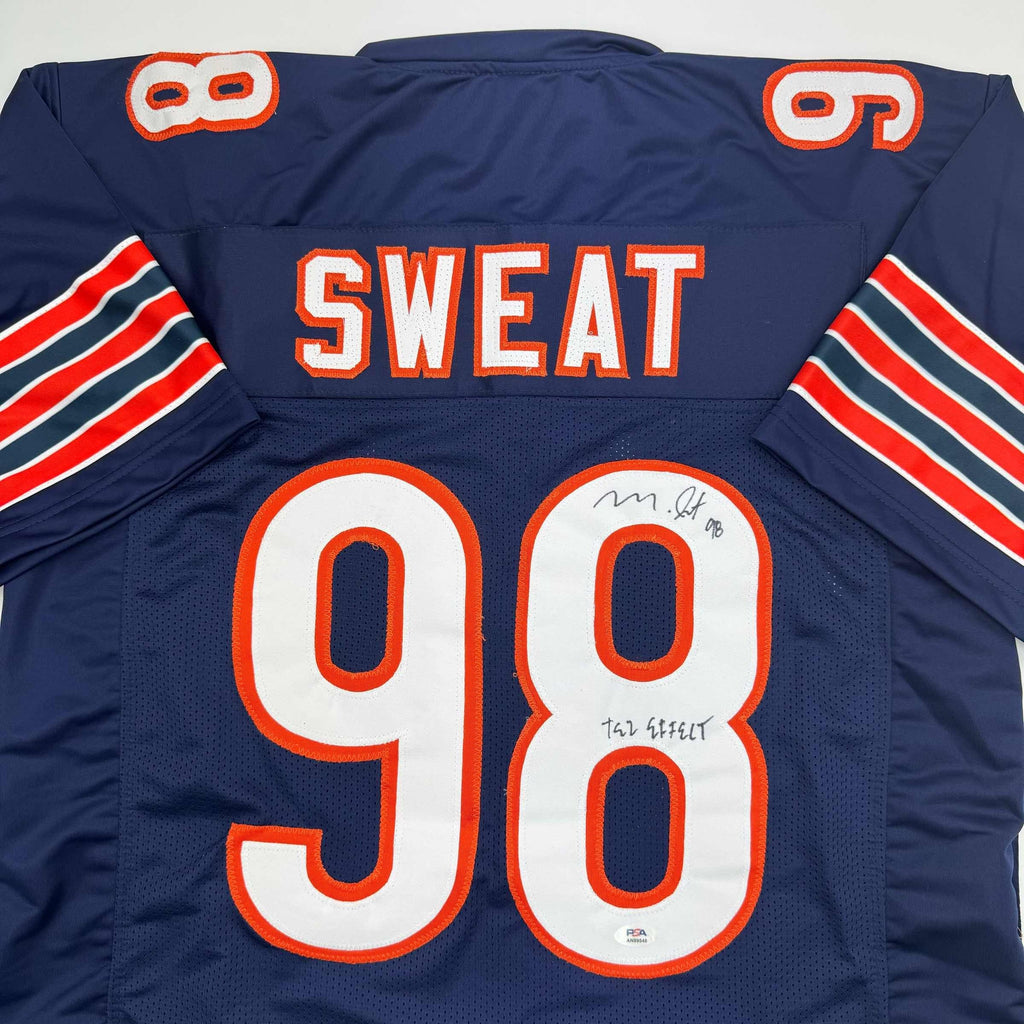 autographed-signed-montez-sweat-tez-effect-chicago-blue-football-jersey-psa-coa