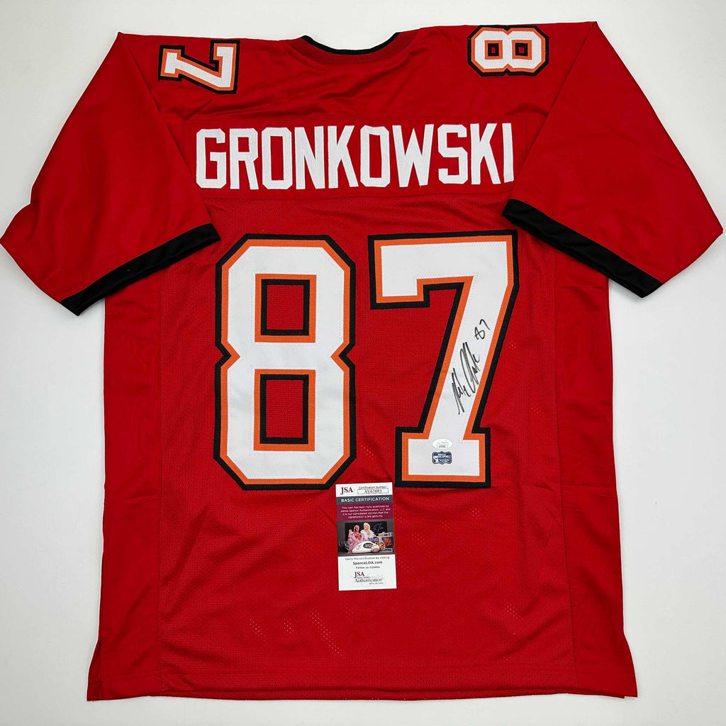 autographed-signed-rob-gronk-gronkowski-tampa-bay-red-football-jersey-jsa-coa