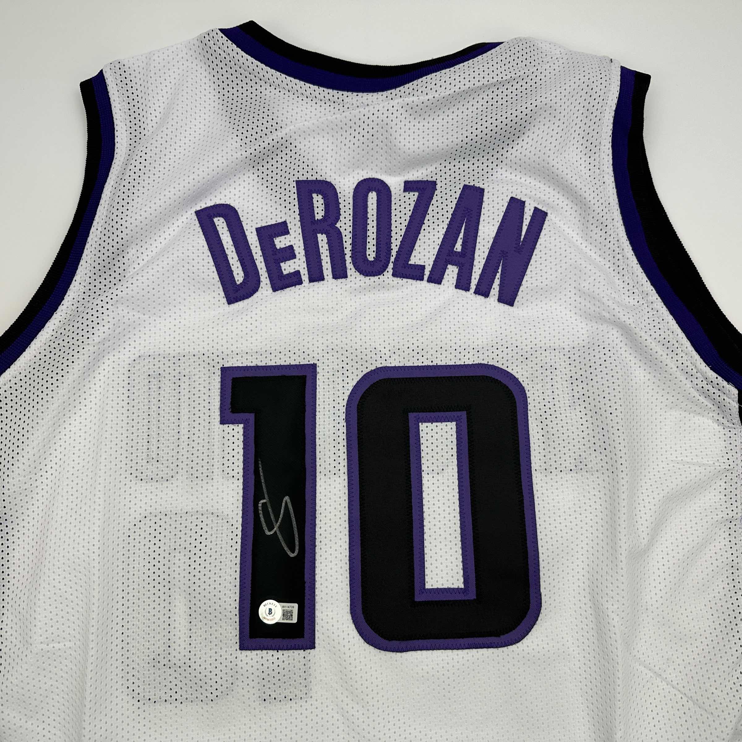 autographed-signed-demar-derozan-sacramento-white-basketball-jersey-beckett-bas-coa
