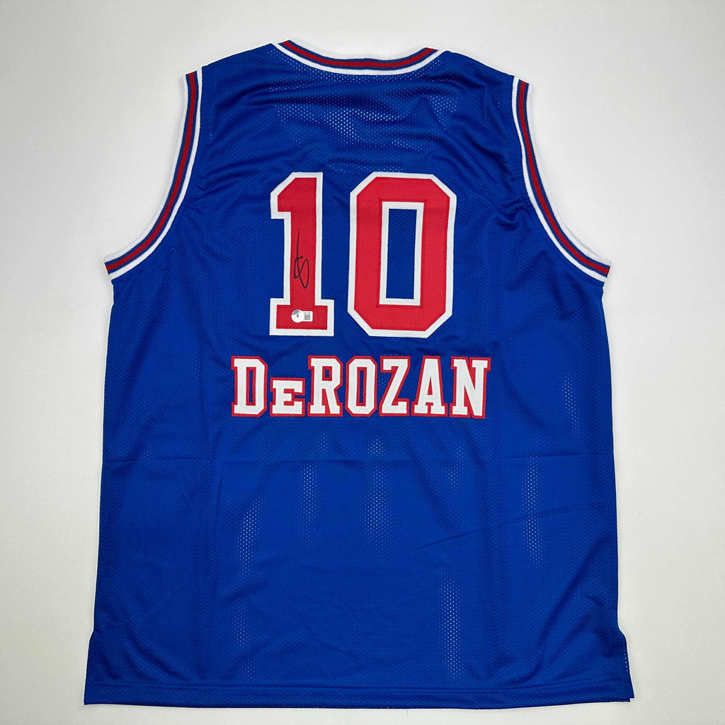 autographed-signed-demar-derozan-sacramento-blue-kansas-city-retro-basketball-jersey-beckett-bas-coa