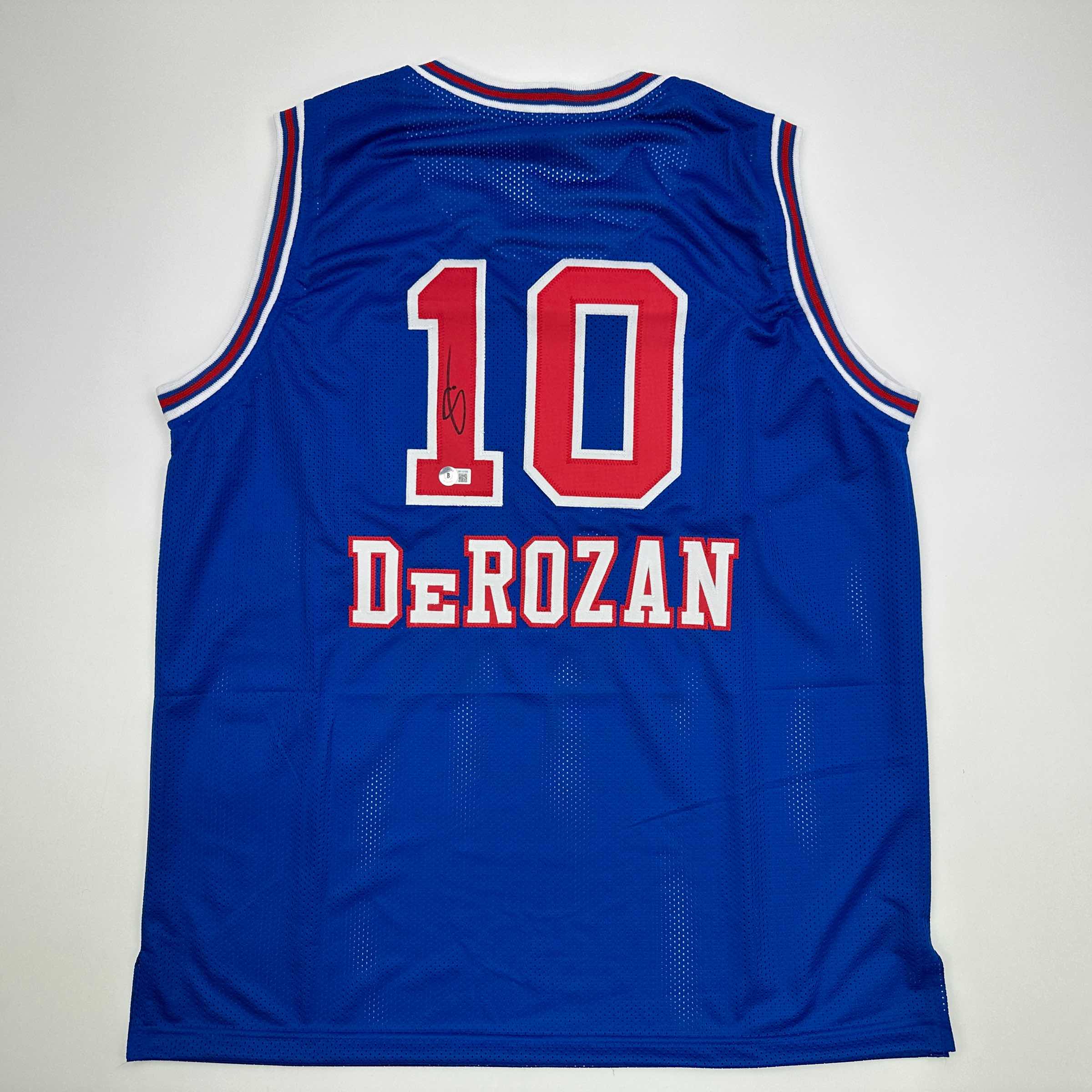autographed-signed-demar-derozan-sacramento-blue-kansas-city-retro-basketball-jersey-beckett-bas-coa