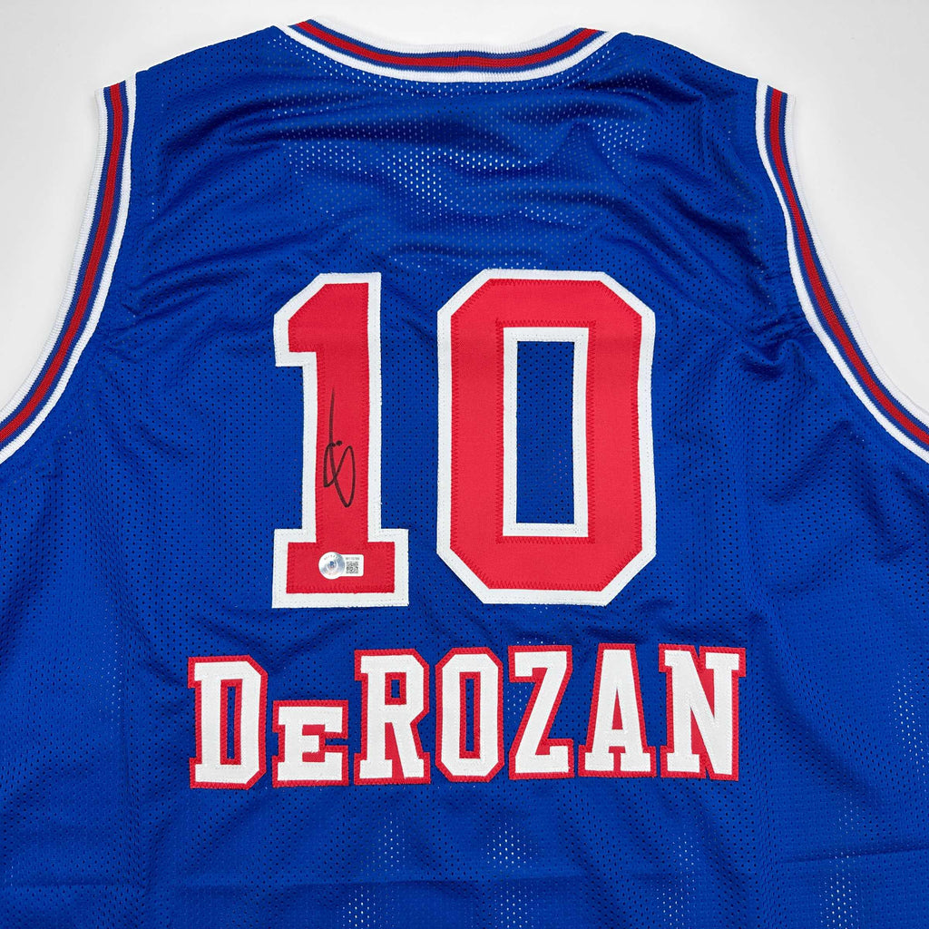 autographed-signed-demar-derozan-sacramento-blue-kansas-city-retro-basketball-jersey-beckett-bas-coa