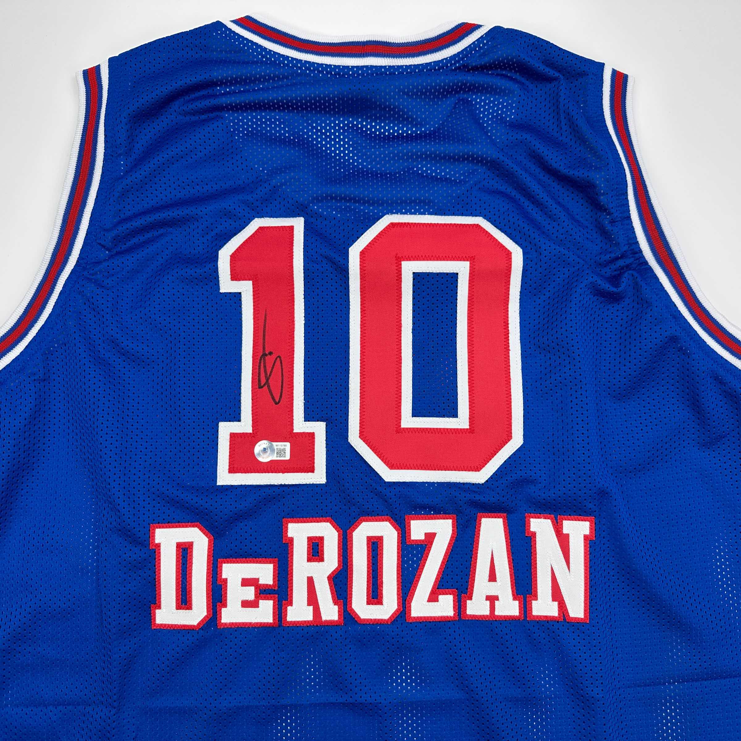 autographed-signed-demar-derozan-sacramento-blue-kansas-city-retro-basketball-jersey-beckett-bas-coa