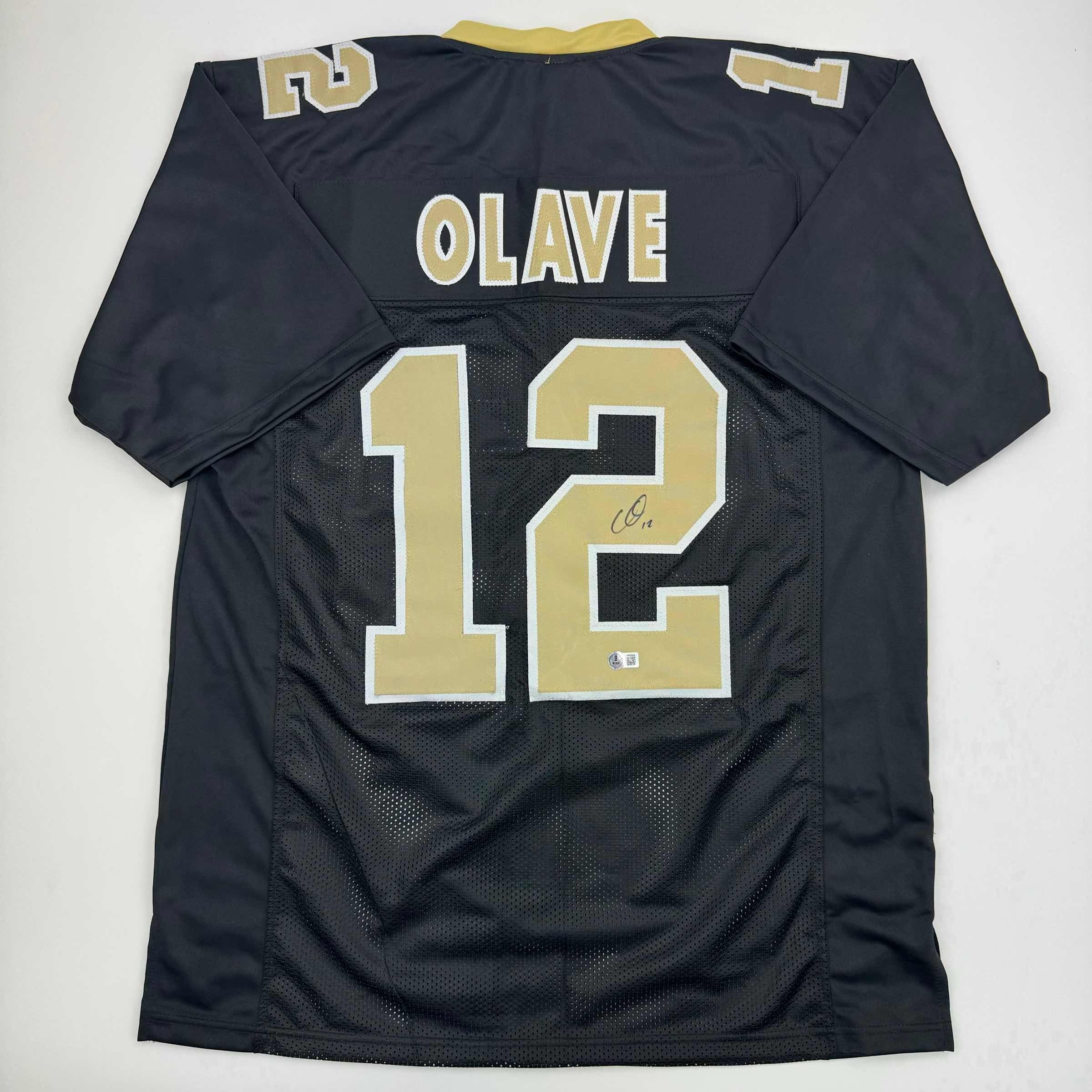 autographed-signed-chris-olave-new-orleans-black-football-jersey-beckett-bas-coa