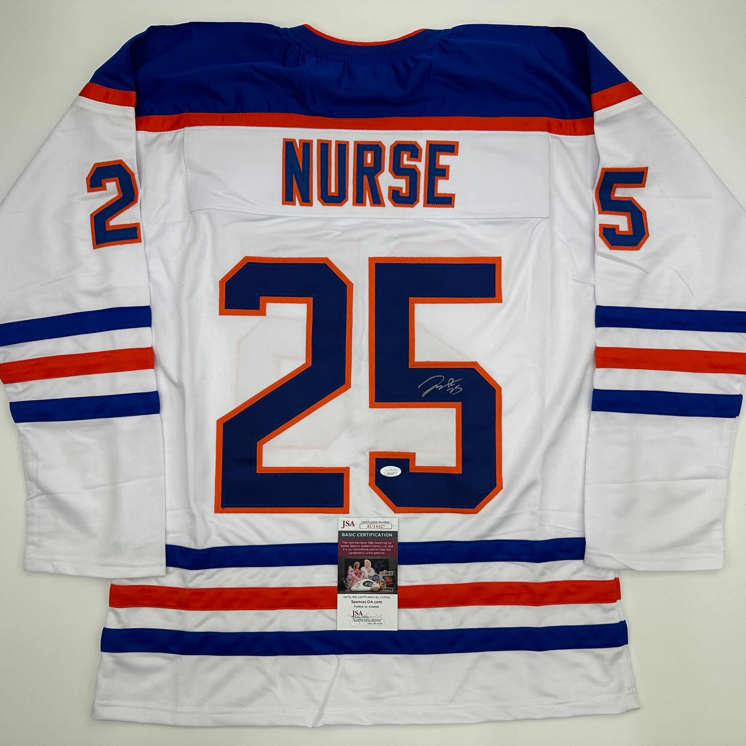 autographed-signed-darnell-nurse-edmonton-white-hockey-jersey-jsa-coa