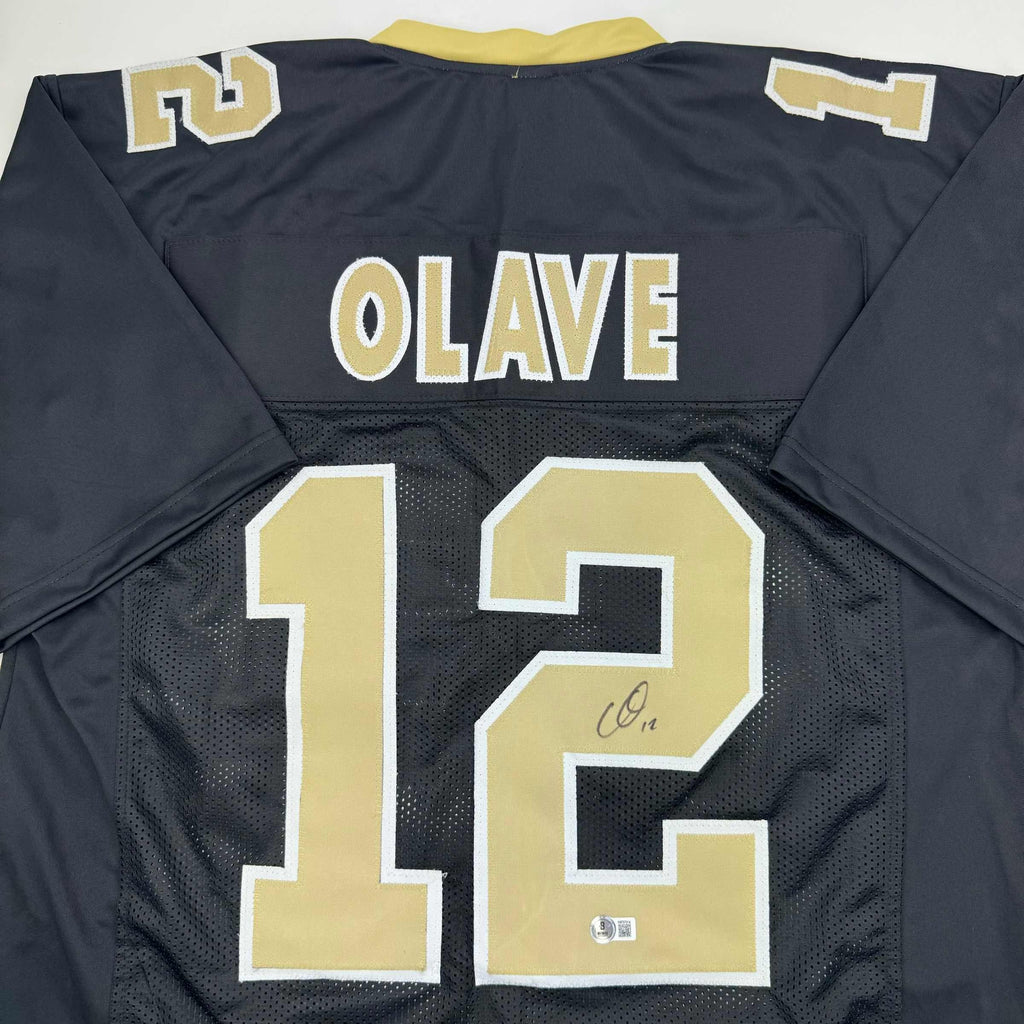 autographed-signed-chris-olave-new-orleans-black-football-jersey-beckett-bas-coa