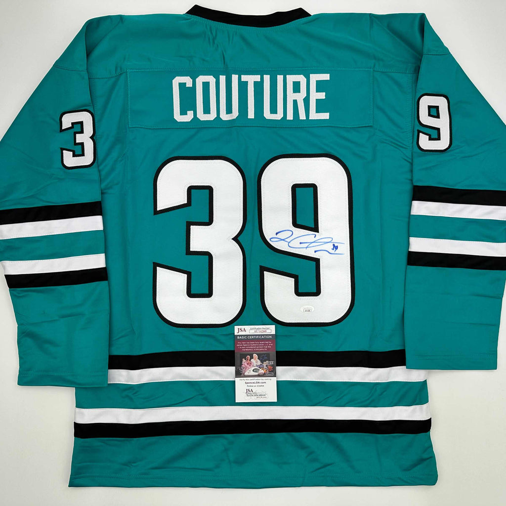 autographed-signed-logan-couture-san-jose-teal-hockey-jersey-jsa-coa