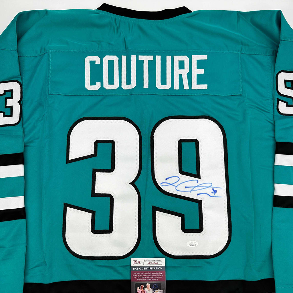 autographed-signed-logan-couture-san-jose-teal-hockey-jersey-jsa-coa