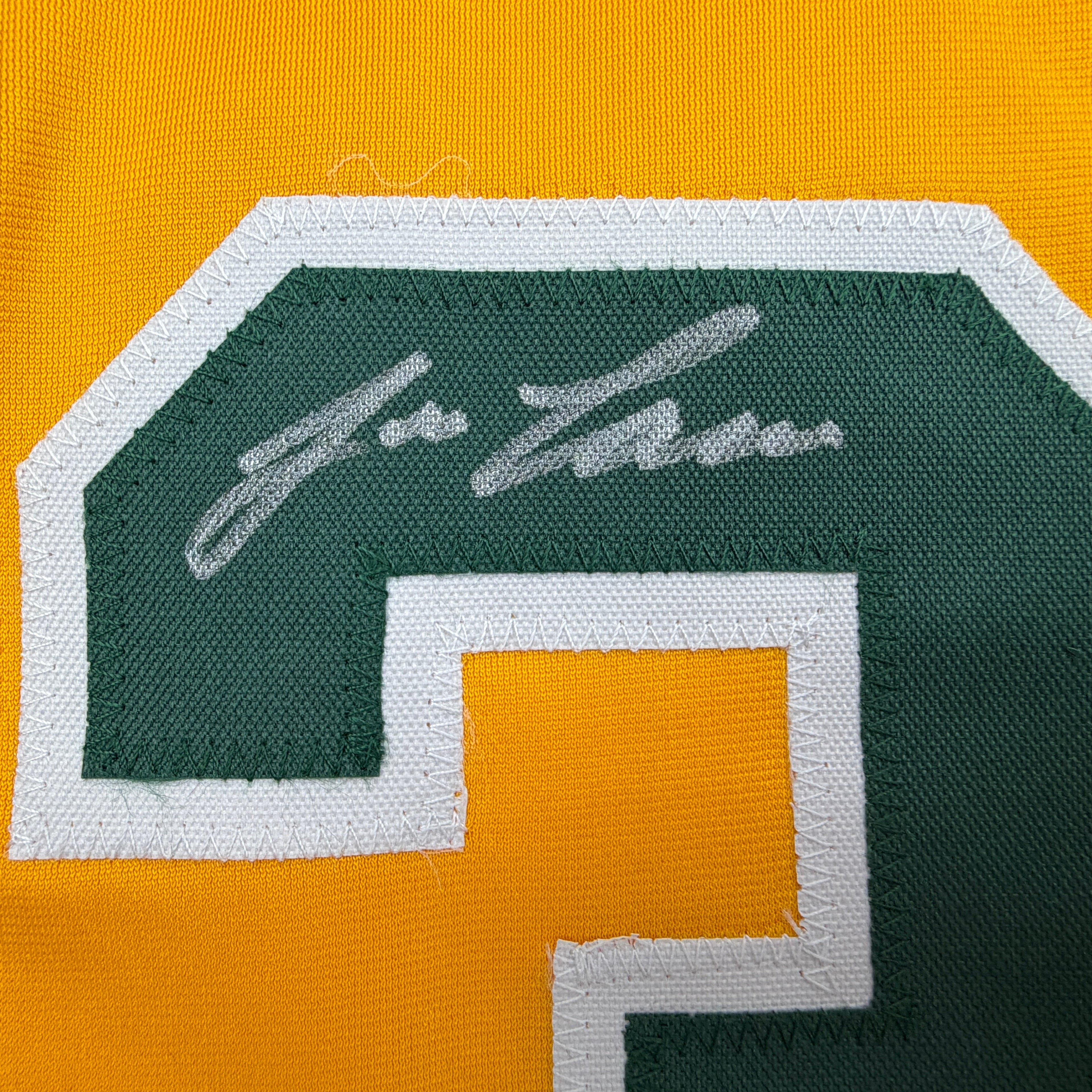 autographed-signed-jose-canseco-oakland-yellow-baseball-jersey-beckett-bas-coa