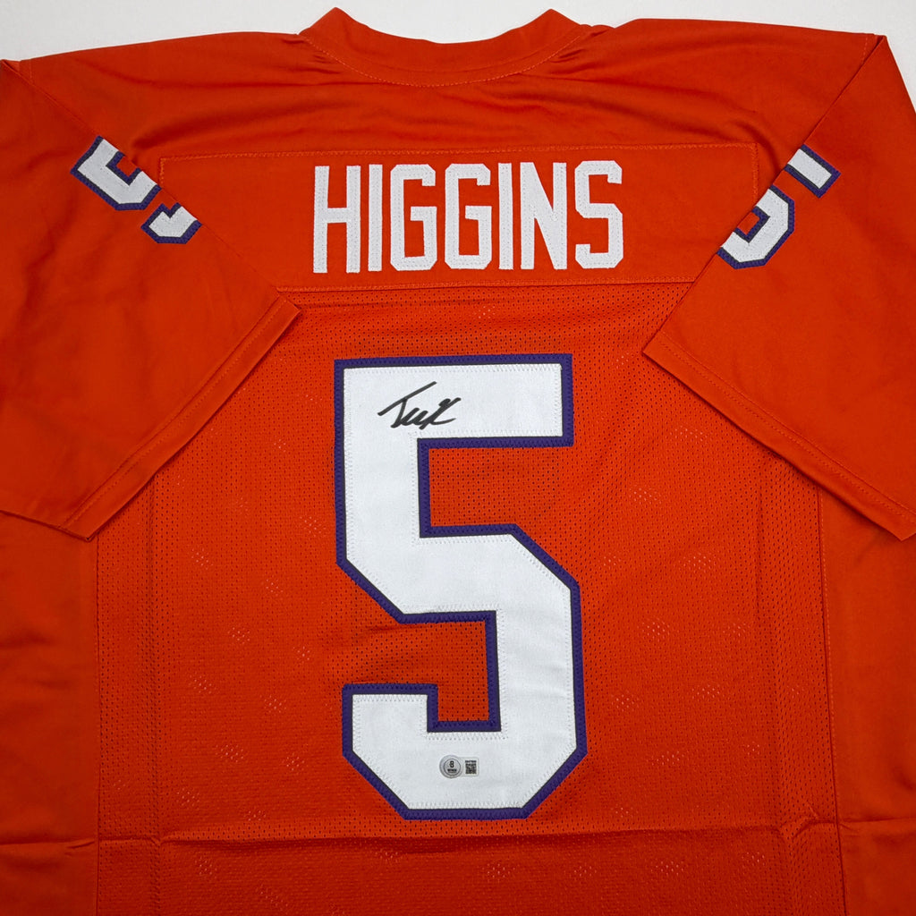 autographed-signed-tee-higgins-clemson-orange-college-football-jersey-beckett-bas-coa
