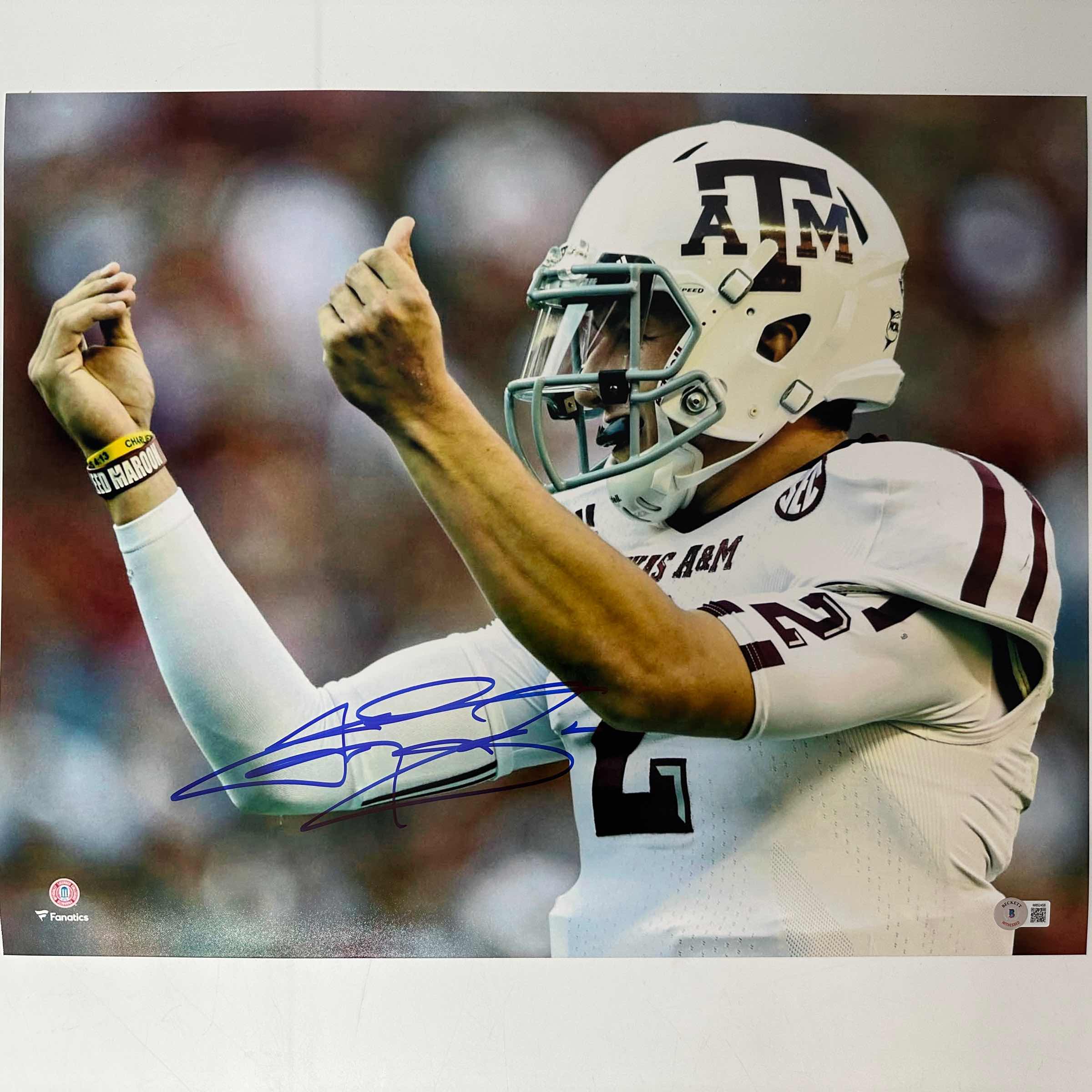autographed-signed-johnny-manziel-money-sign-texas-a-m-aggies-16x20-college-football-photo-beckett-bas-coa