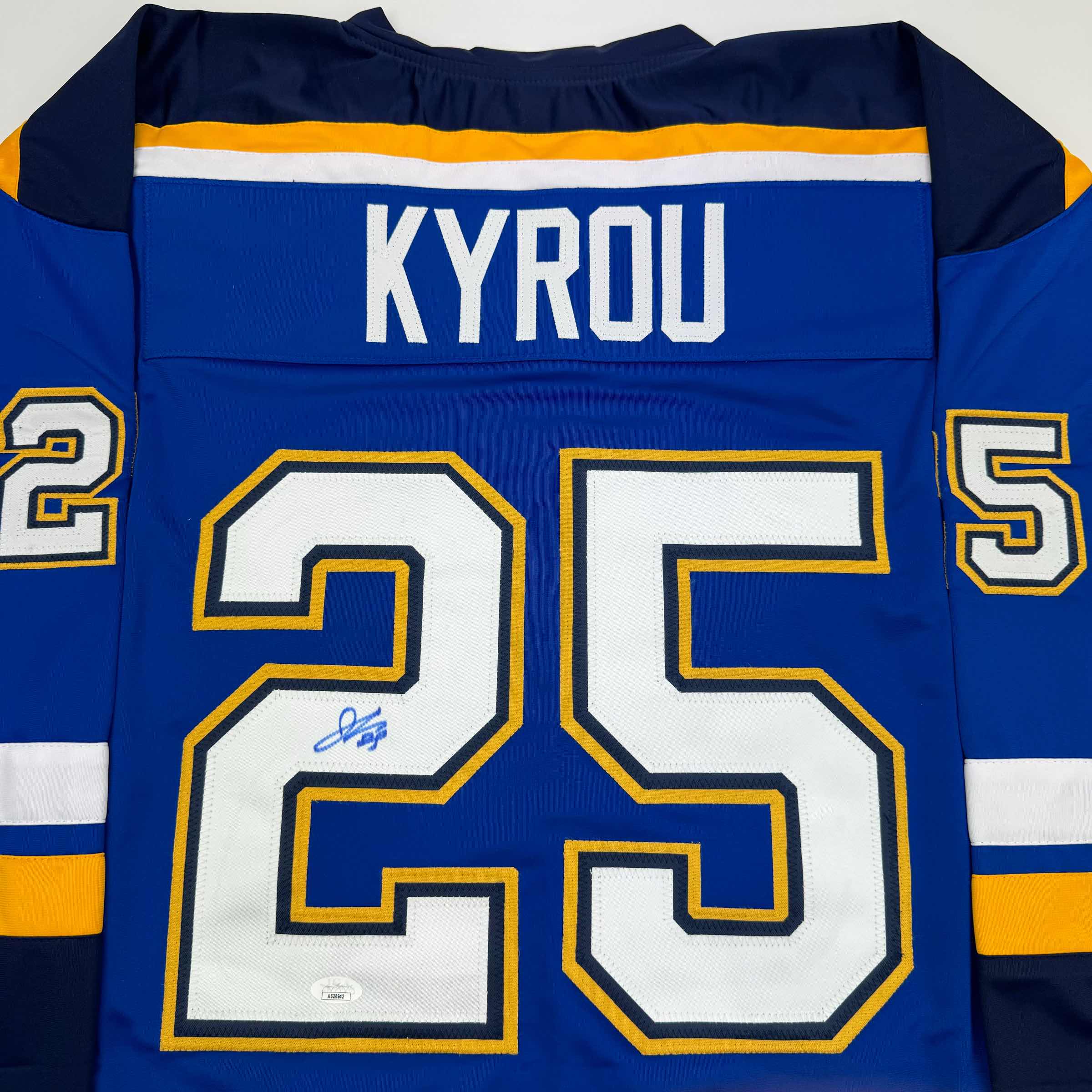 autographed-signed-jordan-kyrou-st-louis-blue-hockey-jersey-jsa-coa