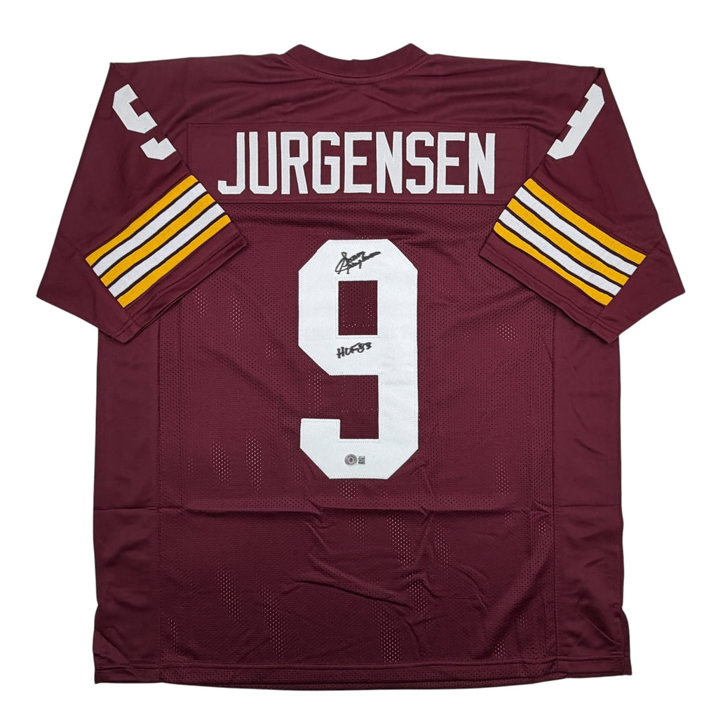 autographed-signed-sonny-jurgensen-hof-83-washington-burgundy-football-jersey-beckett-bas-coa