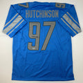 autographed-signed-aidan-hutchinson-detroit-blue-football-jersey-beckett-bas-coa