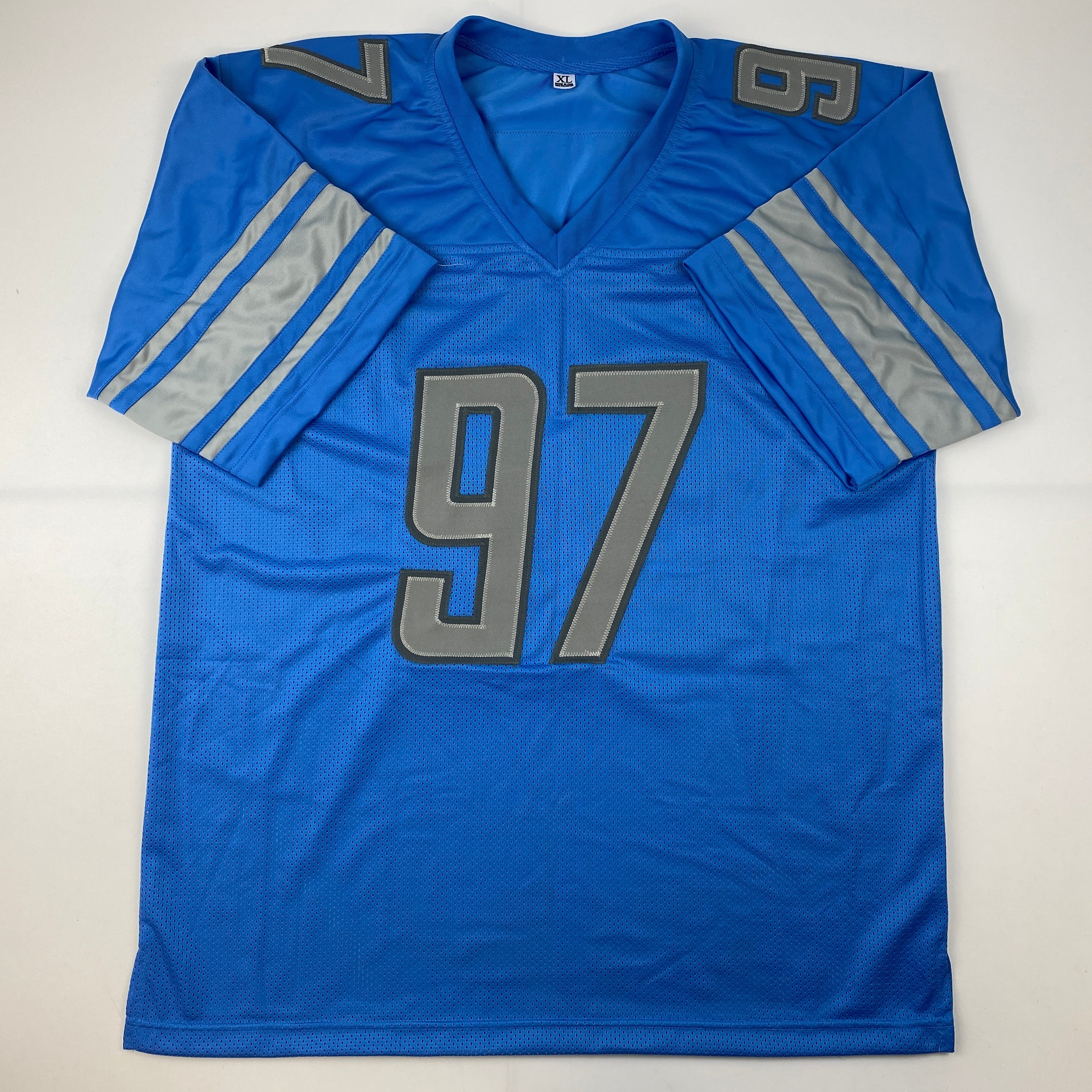 autographed-signed-aidan-hutchinson-detroit-blue-football-jersey-beckett-bas-coa