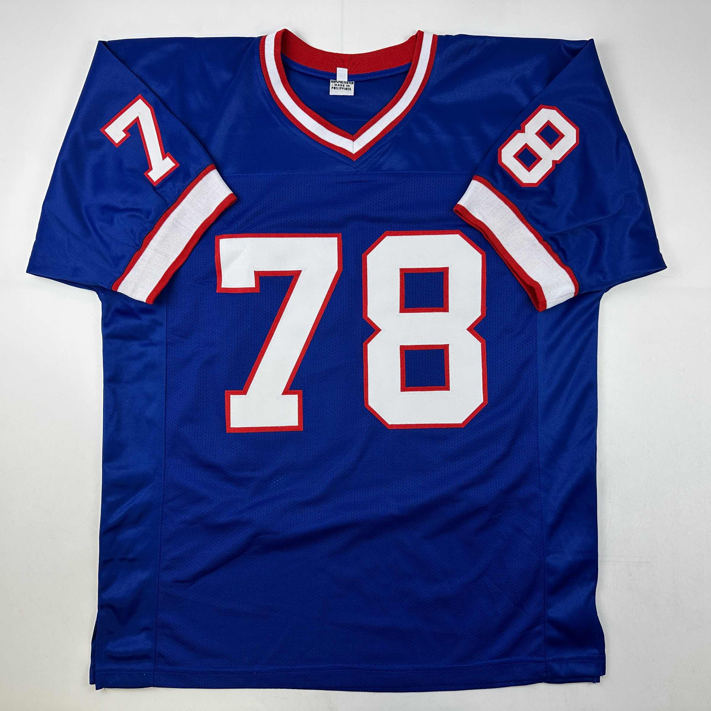 autographed-signed-bruce-smith-hof-09-buffalo-blue-football-jersey-beckett-bas-coa