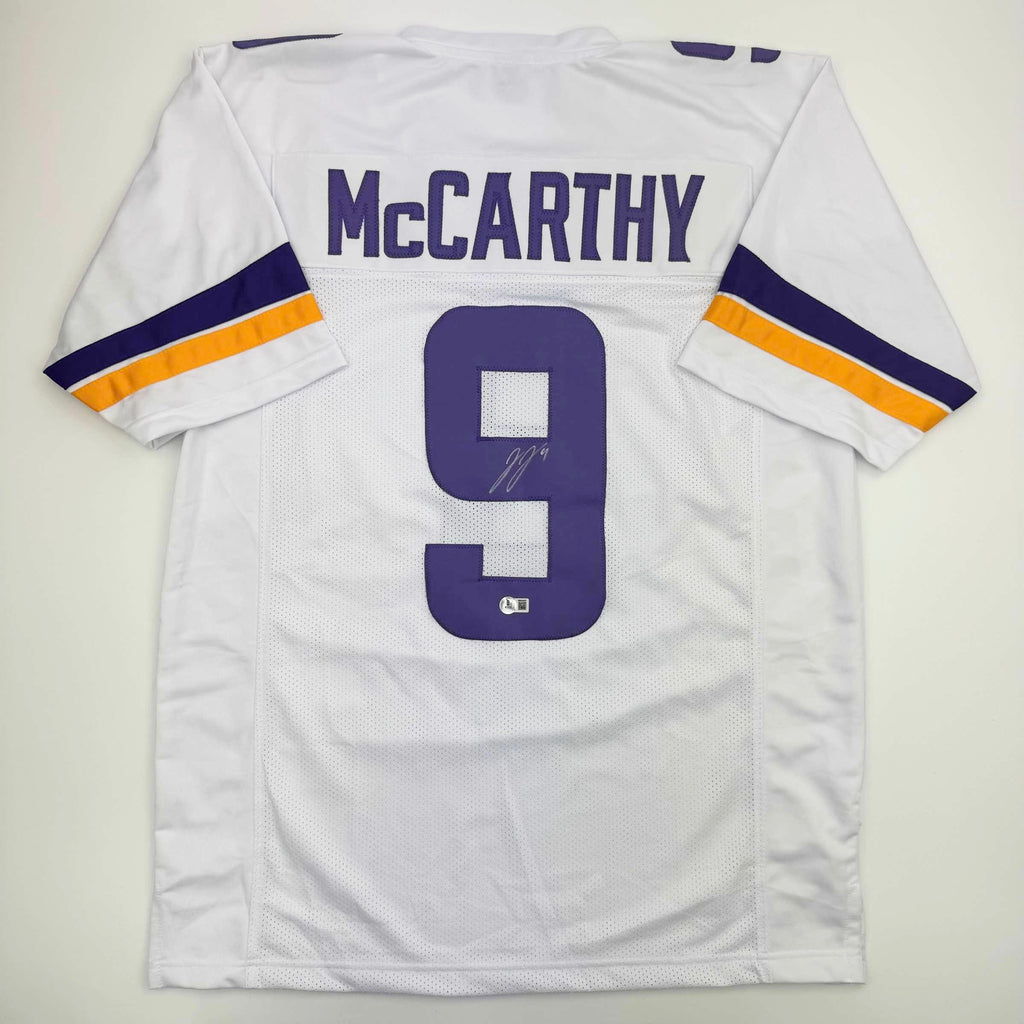 autographed-signed-j-j-jj-mccarthy-minnesota-white-football-jersey-beckett-bas-coa