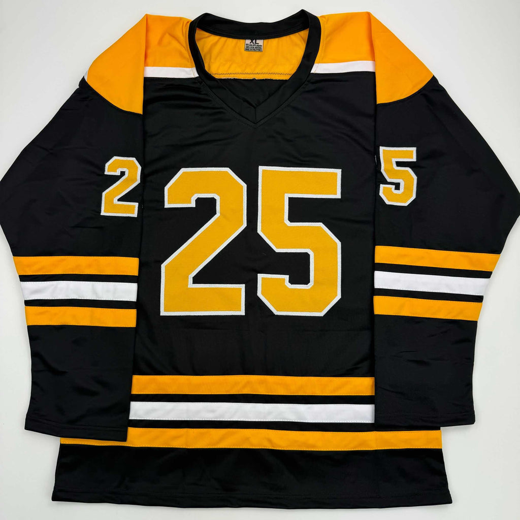 autographed-signed-brandon-carlo-boston-black-hockey-jersey-jsa-coa
