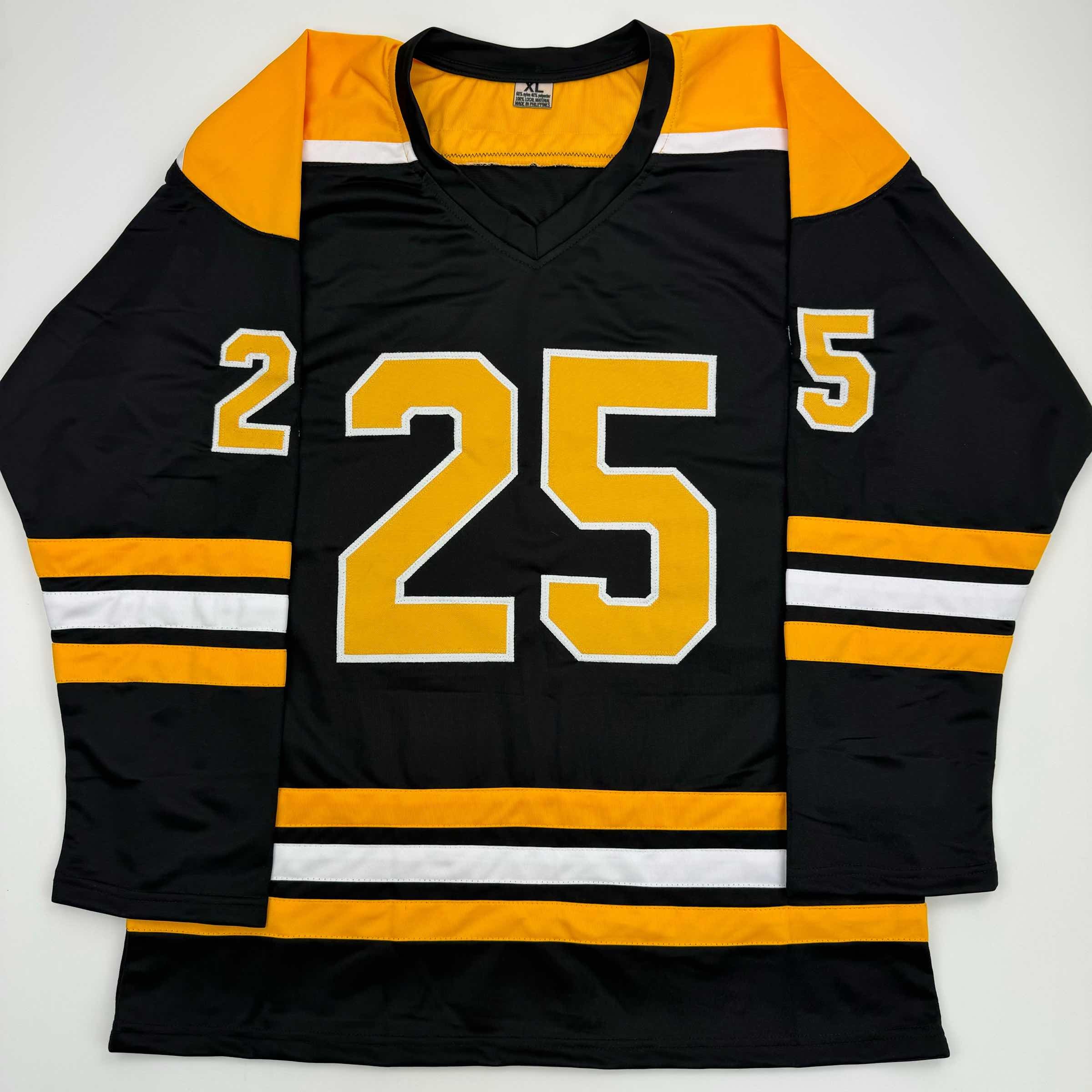 autographed-signed-brandon-carlo-boston-black-hockey-jersey-jsa-coa