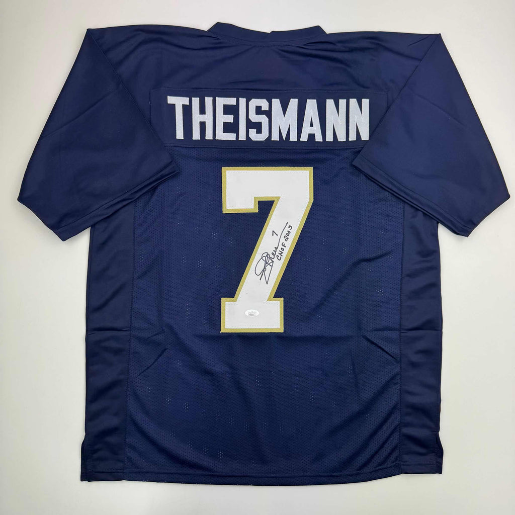 autographed-signed-joe-theismann-chof-2003-notre-dame-blue-college-football-jersey-jsa-coa