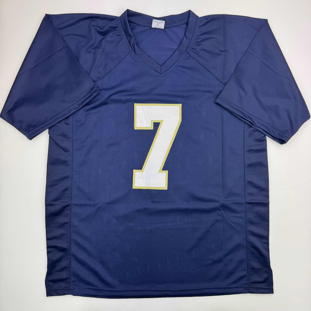 autographed-signed-joe-theismann-chof-2003-notre-dame-blue-college-football-jersey-jsa-coa