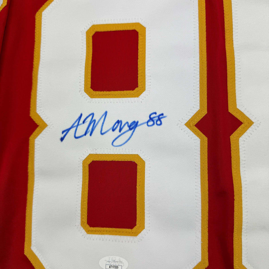autographed-signed-andrew-mangiapane-calgary-red-hockey-jersey-jsa-coa
