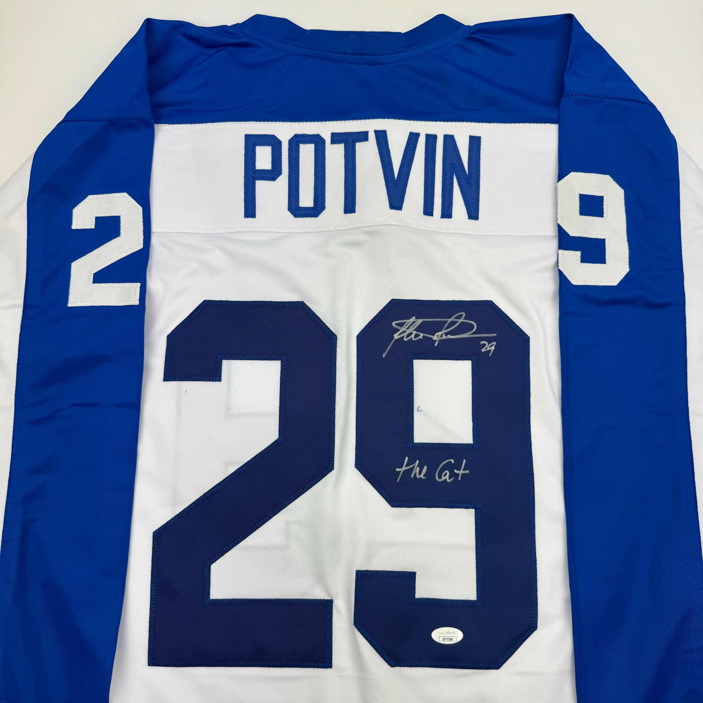 autographed-signed-felix-potvin-the-cat-toronto-white-hockey-jersey-jsa-coa