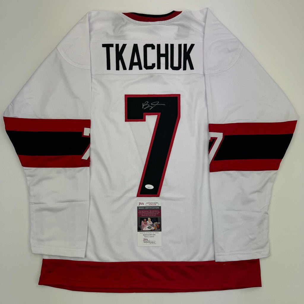 autographed-signed-brady-tkachuk-ottawa-white-hockey-jersey-jsa-coa