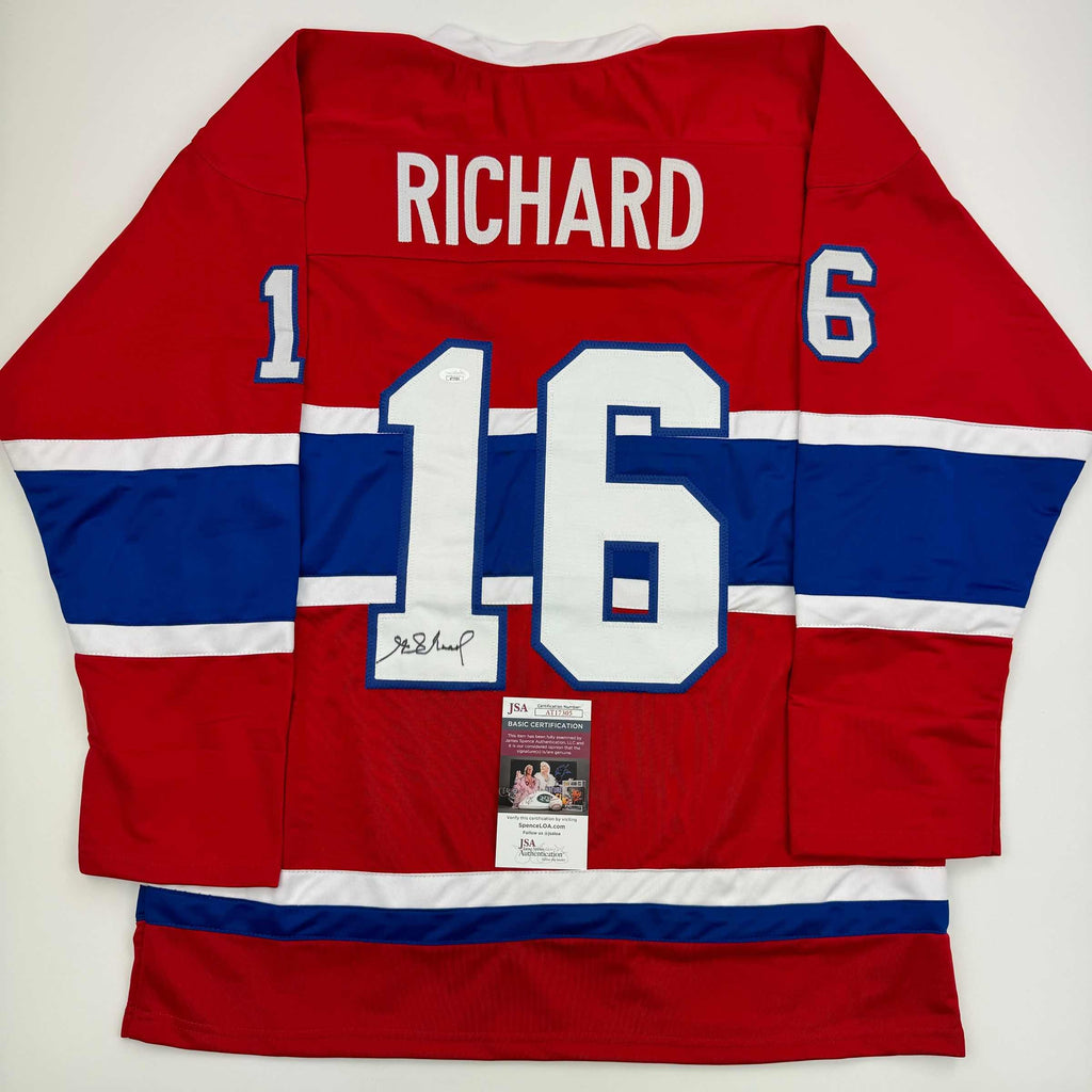 autographed-signed-henri-richard-montreal-red-hockey-jersey-jsa-coa
