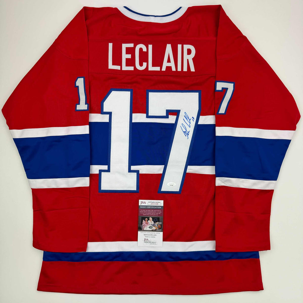 autographed-signed-john-leclair-montreal-red-hockey-jersey-jsa-coa