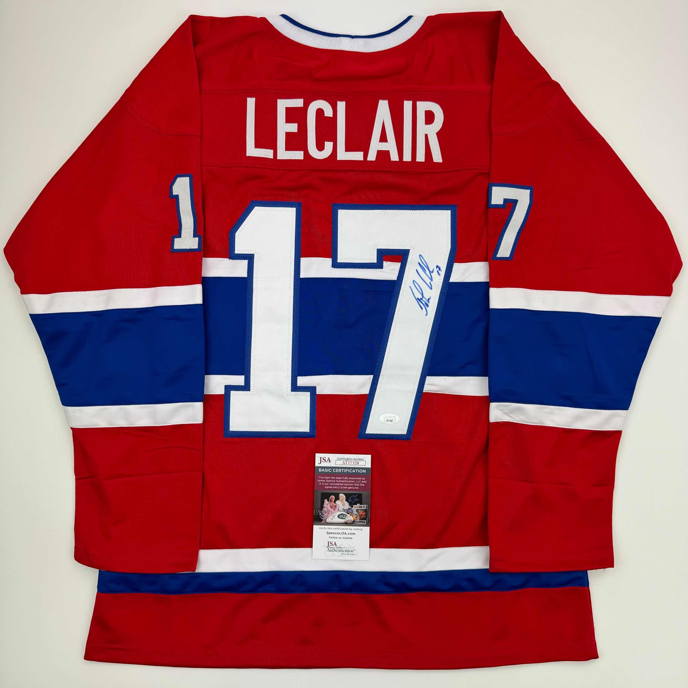 autographed-signed-john-leclair-montreal-red-hockey-jersey-jsa-coa