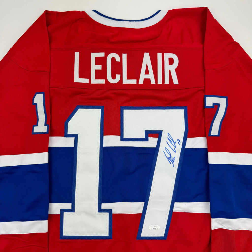 autographed-signed-john-leclair-montreal-red-hockey-jersey-jsa-coa