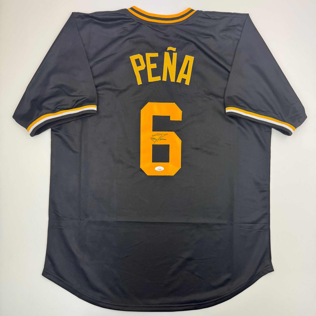 autographed-signed-tony-pena-pittsburgh-black-baseball-jersey-jsa-coa