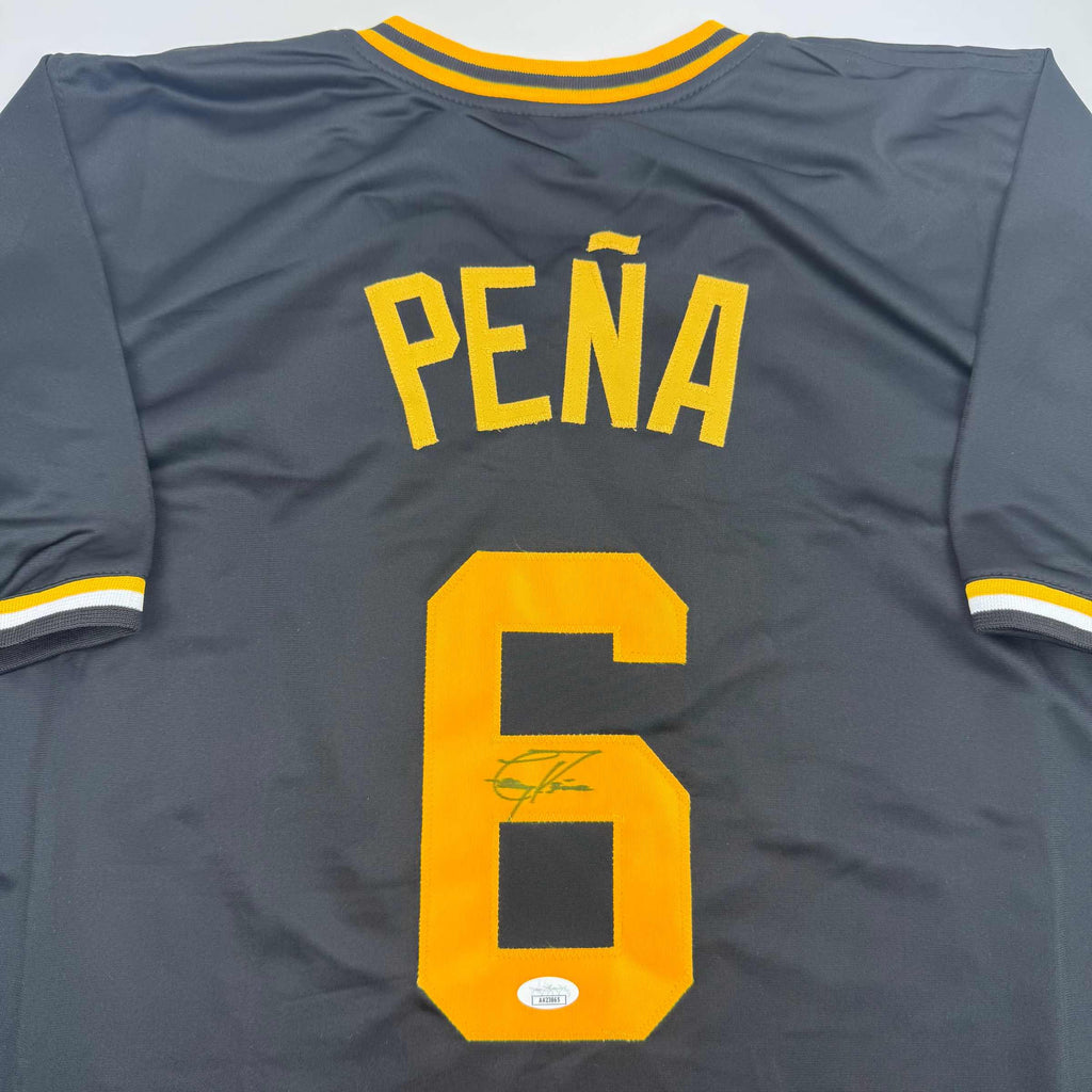 autographed-signed-tony-pena-pittsburgh-black-baseball-jersey-jsa-coa